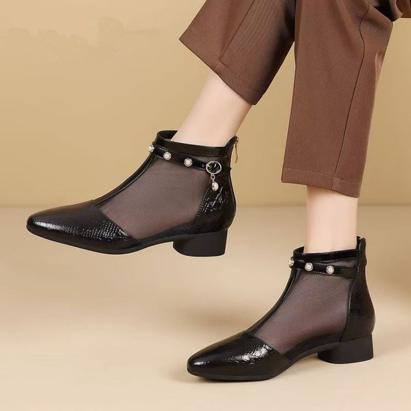 Ankle Boots Bout Pointu Zip Aéré Chic