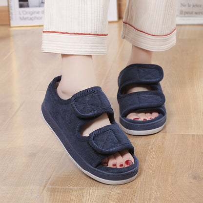 Mules d’intérieur femme à brides réglables