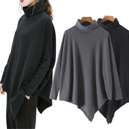 Pull oversize à col roulé asymétrique