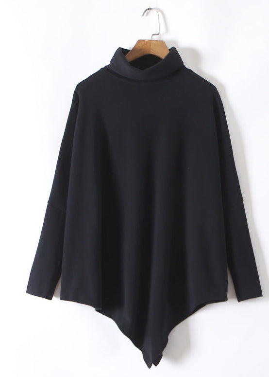 Pull oversize à col roulé asymétrique