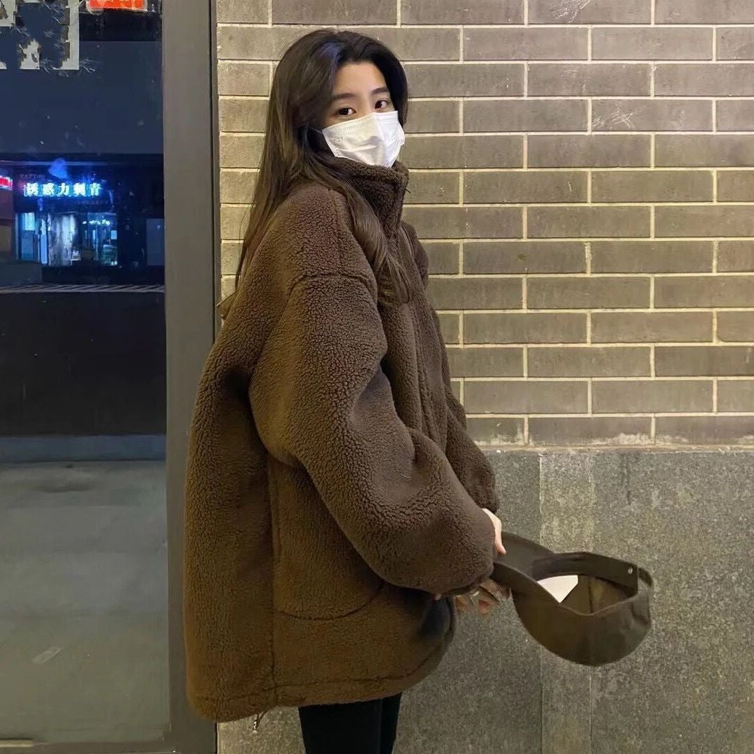 Veste teddy oversize – Douceur cocoon pour l’hiver