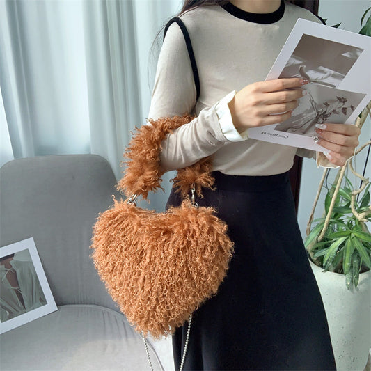 Sac Cœur Peluche Tendre Luxe