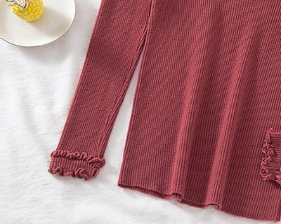 Pull côtelé à col montant – Coupe ajustée et allure chic