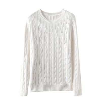 Pull torsadé à manches longues pour femme