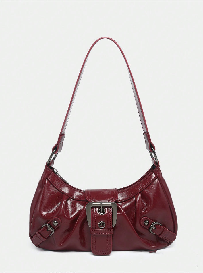 Sac baguette rétro – Boucle statement et allure vintage