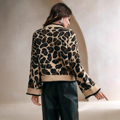 Cardigan à motif animalier – Liens ruban ultra féminin