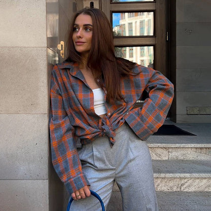 Chemise à carreaux oversize – Style casual et tendance
