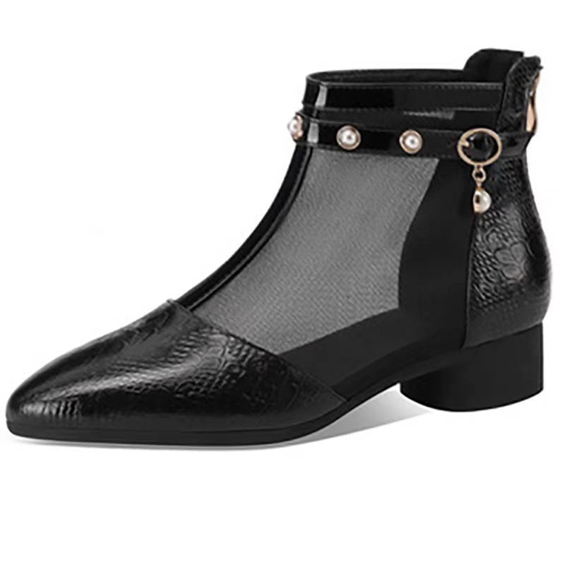 Ankle Boots Bout Pointu Zip Aéré Chic