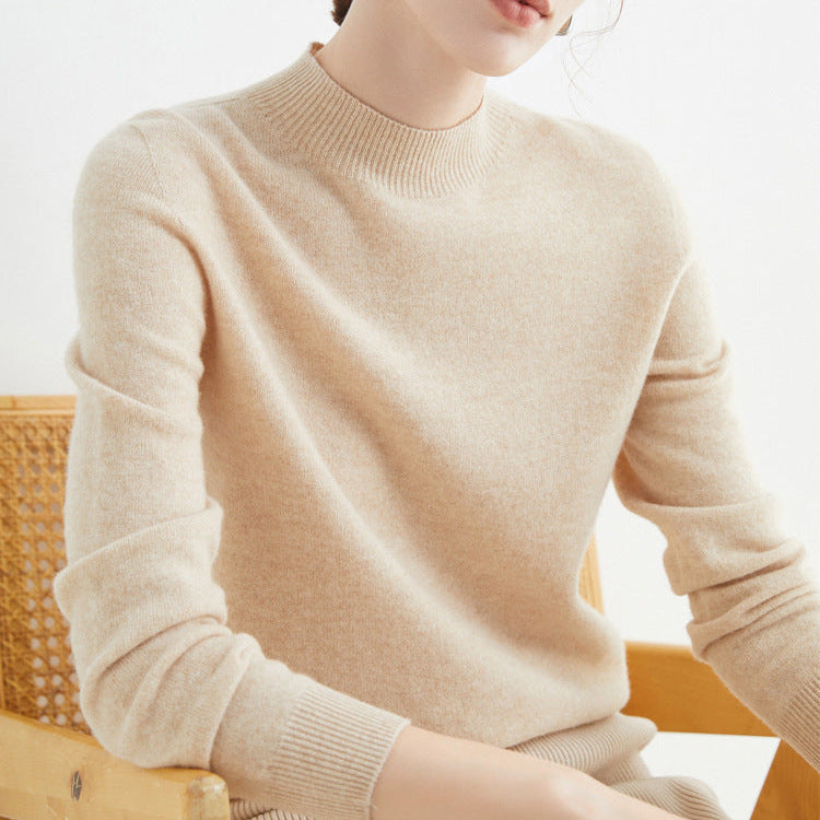 Pull en laine col montant chic et confortable