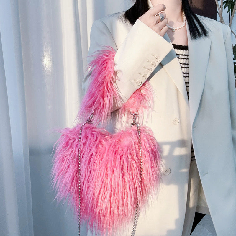 Sac Cœur Peluche Tendre Luxe