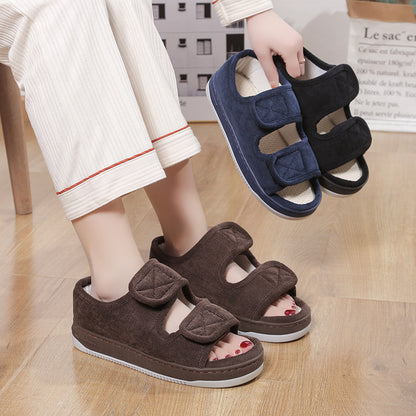 Mules d’intérieur femme à brides réglables