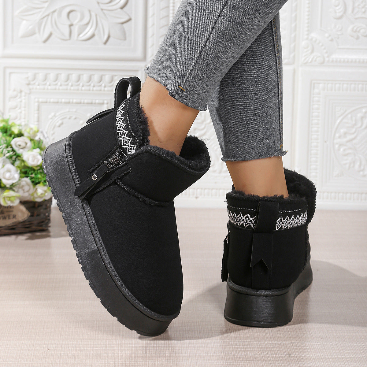 Bottines fourrées – Plateforme cosy pour l’hiver