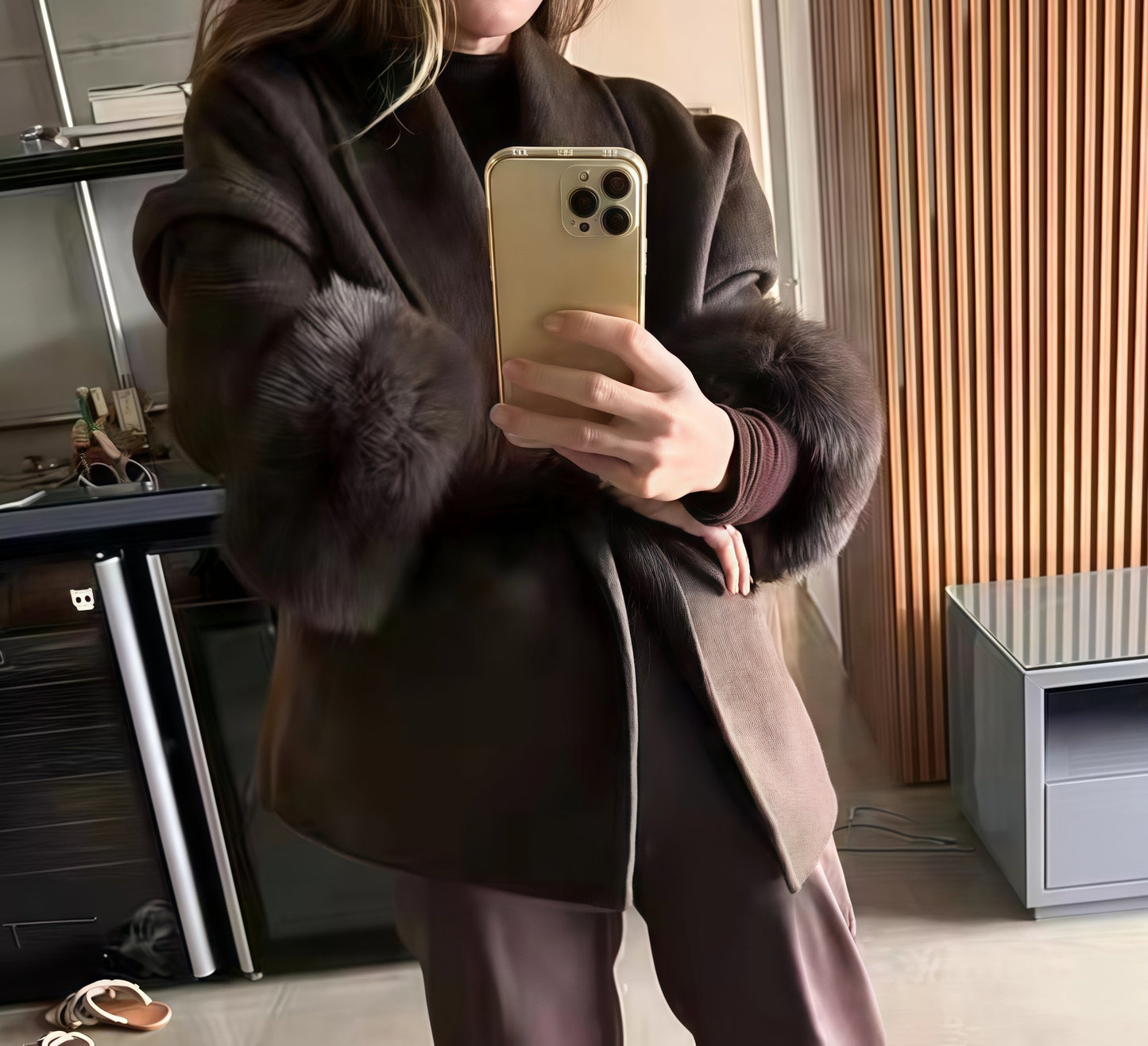 Veste glamour fourrure