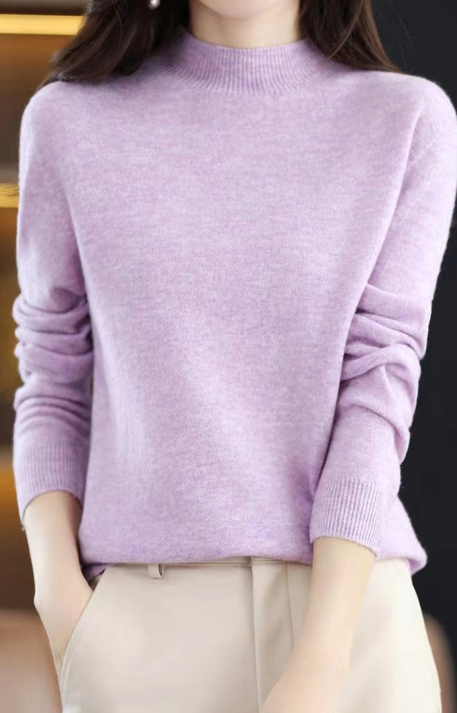 Pull en laine col montant chic et confortable