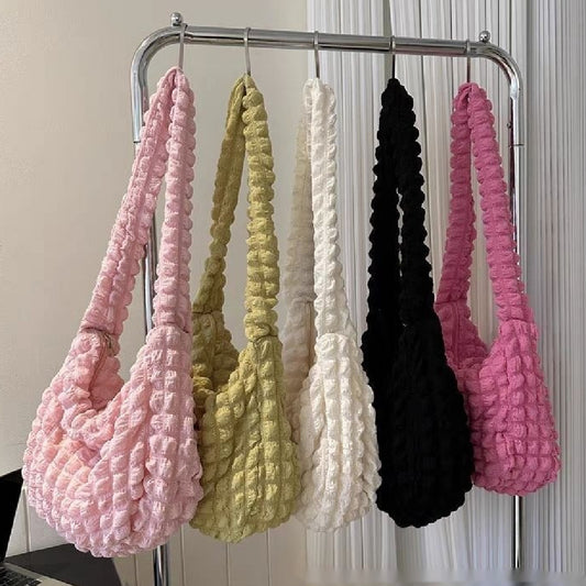 Sac cabas en maille – Effet doudou et style tendance