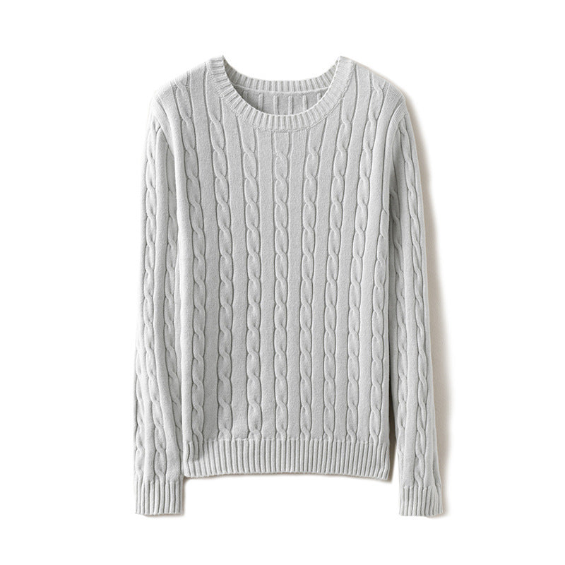 Pull torsadé à manches longues pour femme