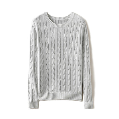 Pull torsadé à manches longues pour femme