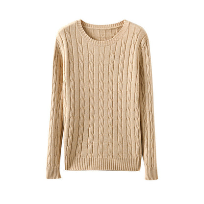 Pull torsadé à manches longues pour femme